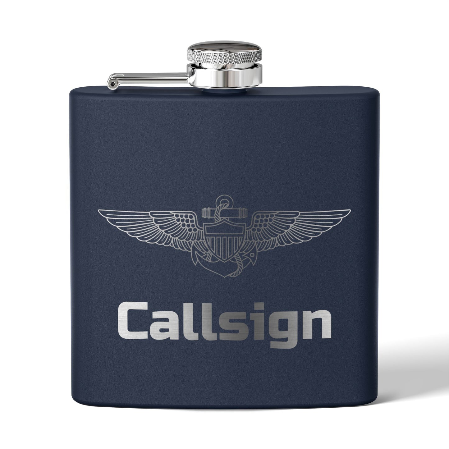 Customizable 6oz Stainless Steel Flask (Pilot Wings)