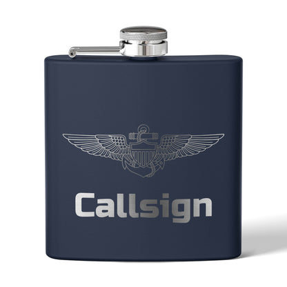 Customizable 6oz Stainless Steel Flask (Pilot Wings)