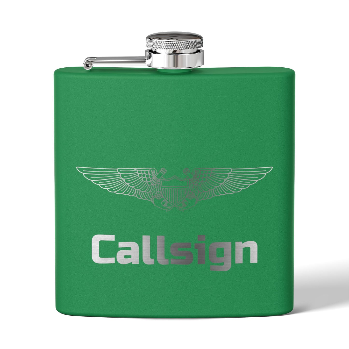Customizable 6oz Stainless Steel Flask (NFO Wings)