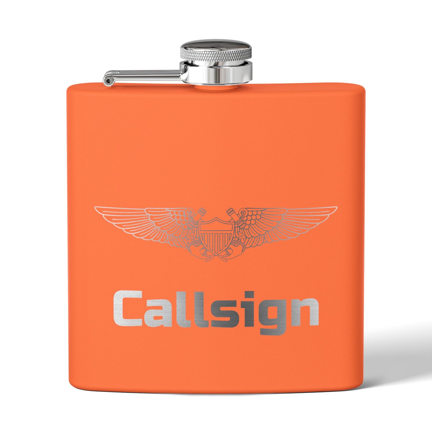 Customizable 6oz Stainless Steel Flask (NFO Wings)