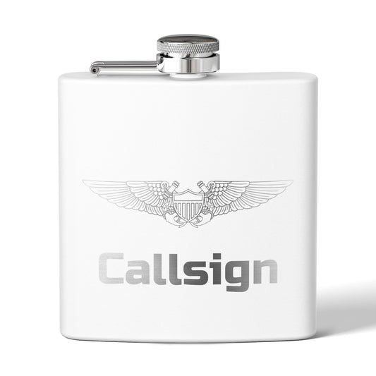 Customizable 6oz Stainless Steel Flask (NFO Wings)