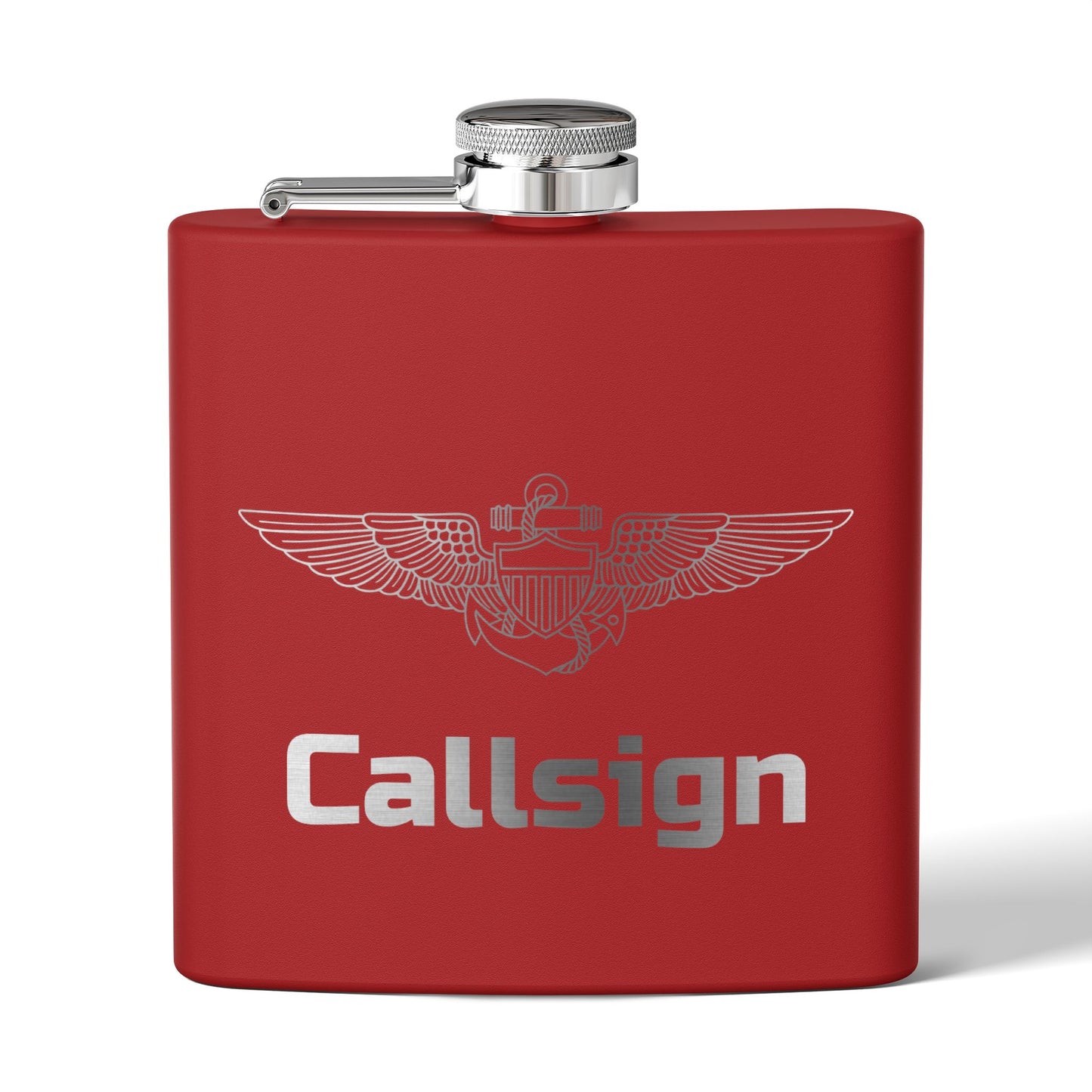 Customizable 6oz Stainless Steel Flask (Pilot Wings)