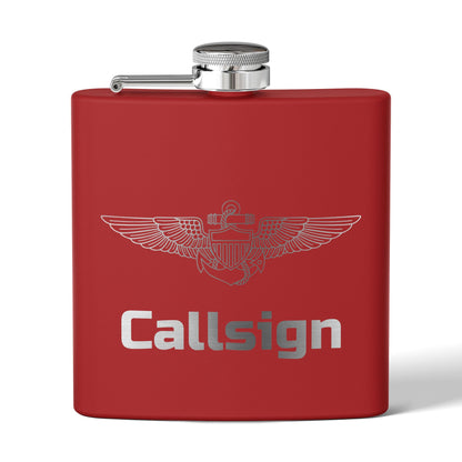 Customizable 6oz Stainless Steel Flask (Pilot Wings)