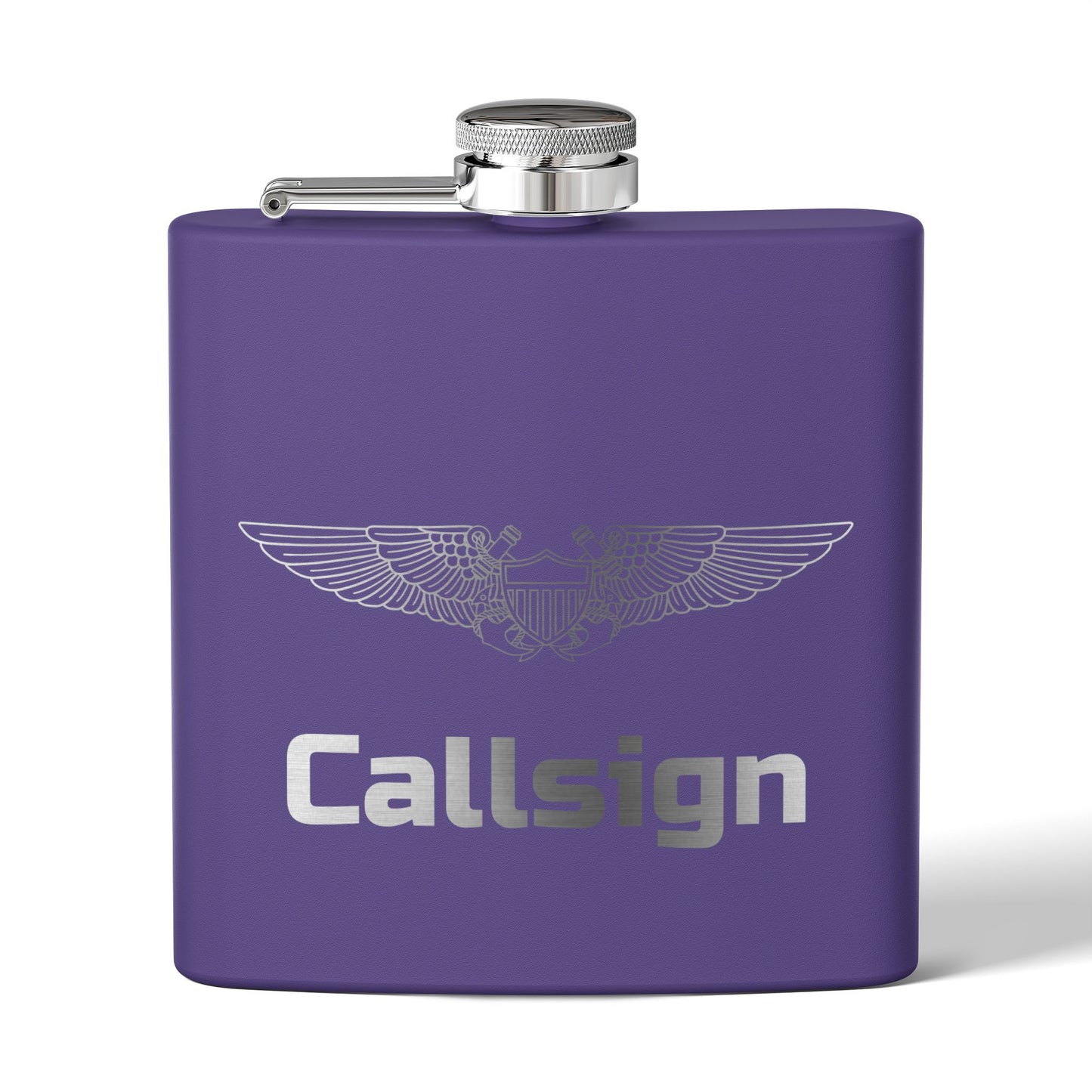 Customizable 6oz Stainless Steel Flask (NFO Wings)