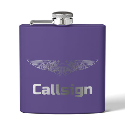 Customizable 6oz Stainless Steel Flask (NFO Wings)