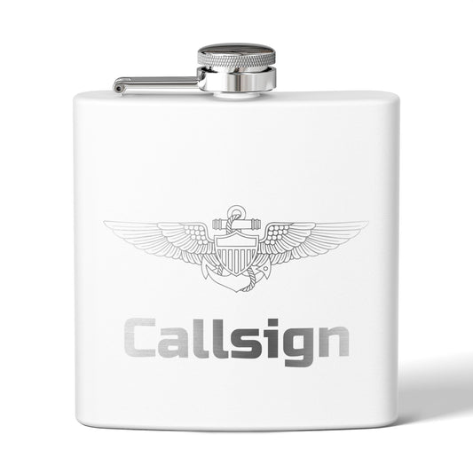 Customizable 6oz Stainless Steel Flask (Pilot Wings)