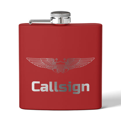 Customizable 6oz Stainless Steel Flask (NFO Wings)