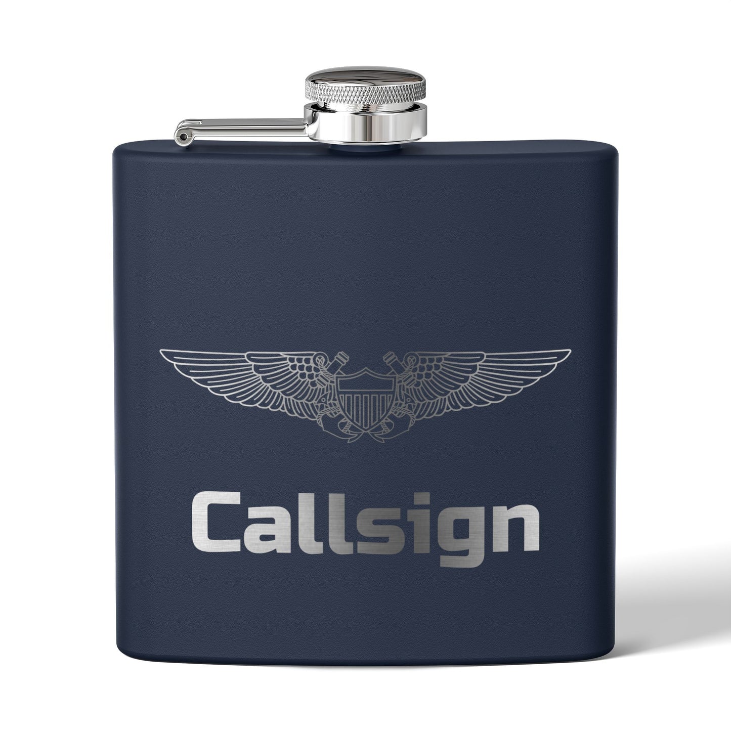 Customizable 6oz Stainless Steel Flask (NFO Wings)