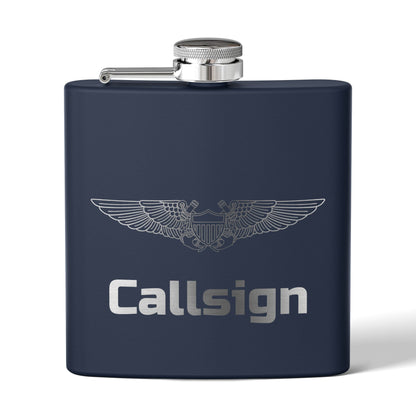 Customizable 6oz Stainless Steel Flask (NFO Wings)