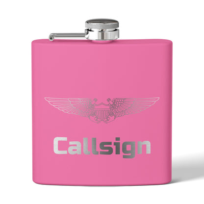Customizable 6oz Stainless Steel Flask (NFO Wings)