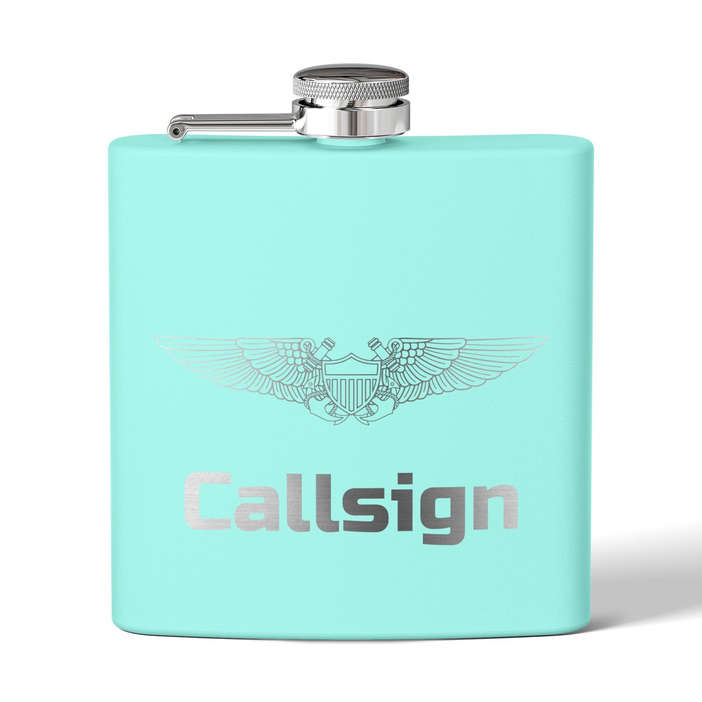Customizable 6oz Stainless Steel Flask (NFO Wings)