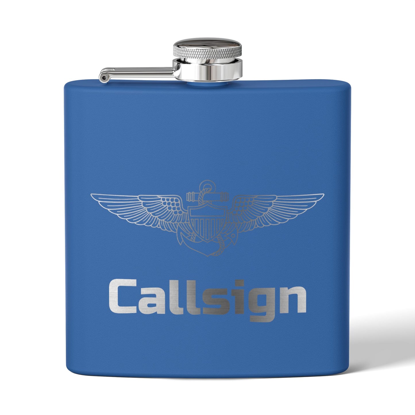 Customizable 6oz Stainless Steel Flask (Pilot Wings)