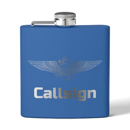 Customizable 6oz Stainless Steel Flask (Pilot Wings)