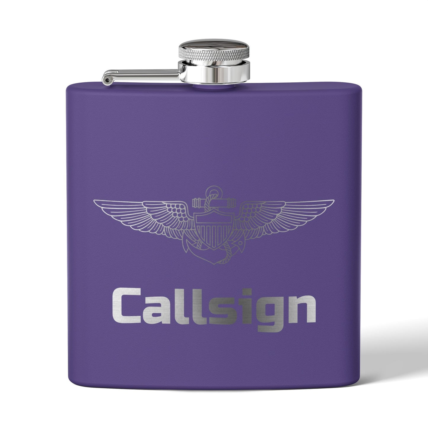 Customizable 6oz Stainless Steel Flask (Pilot Wings)