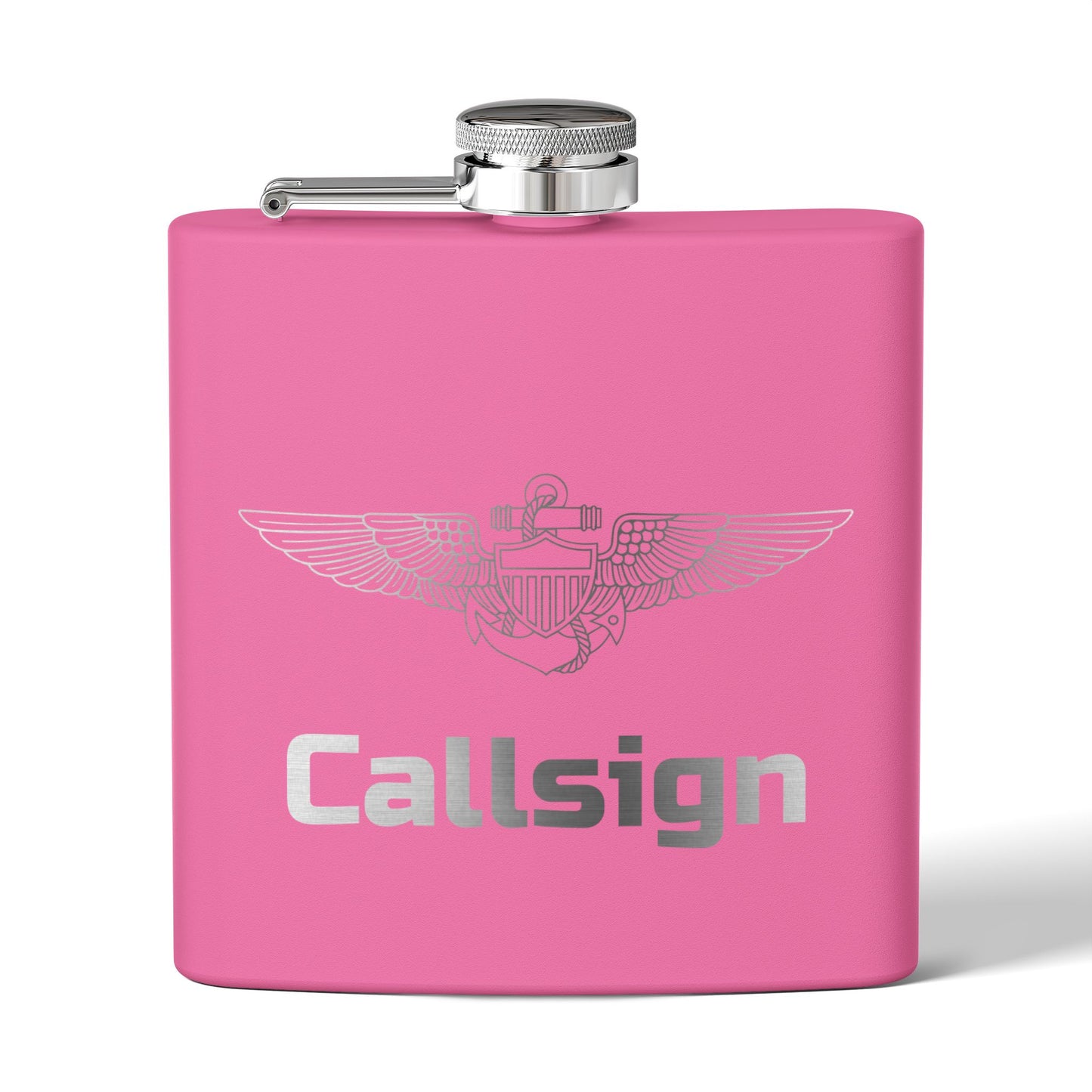 Customizable 6oz Stainless Steel Flask (Pilot Wings)